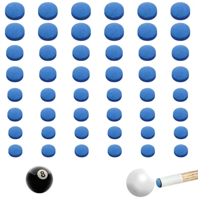 Image de 48 pointes de queue de billard, ensemble de pointes en cuir bleu