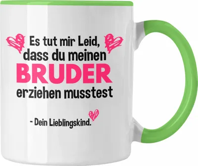 Produktbild von Trendation - Lieblingskind Muttertag Vatertag Tasse Geschenk Kinder Sohn Tochter Mama Tasse Spruch (Grün)