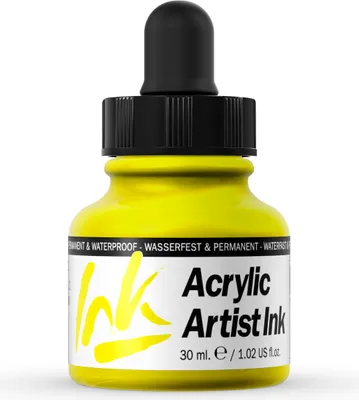 Acrylic Artist Inks Vallejo 60002 Process Yellow 30ml Airbrush Tinte