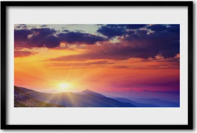 Produktbild von Bild 60x40 MDF-Rahmen Wandkunst Sun Mountain Landschaft