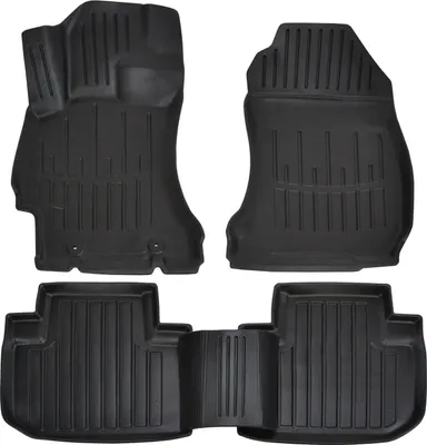 Image de 3D Tapis De Sol en Caoutchouc Premium Pour Subaru Forester 2012-2018 5pcs, Bord Haut, Noir, Antidérapant, Toutes Saisons