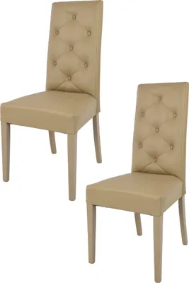 Produktbild von t m c s Tommychairs - 2er Set Moderne Stühle CHANTAL für Küche und Esszimmer, robuste Struktur aus lackiertem Buchenholz Farbe Cappuccino, gepolstert und mit Kunstleder Farbe Cappuccino bezogen