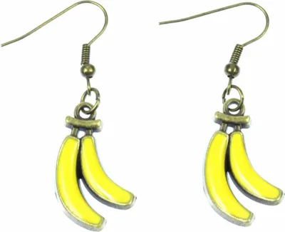 Produktbild von Banane Ohrringe Miniblings Hänger Bananenohrringe Sommer Obst Karneval Bronze
