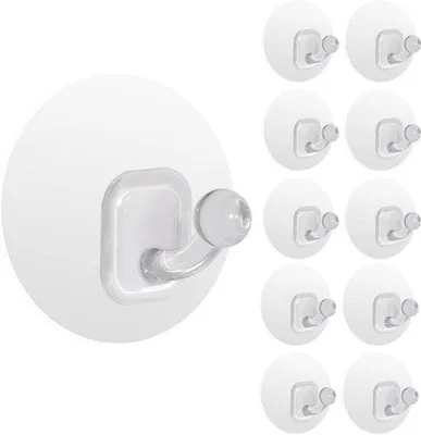 Productafbeelding van Zelfklevende Transparante Handdoekhaken - Set van 10 voor Badkamer en Keuken