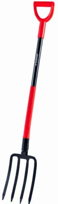 Productafbeelding van Schmith tuingevork / schopvork. Klassiek metalen handvat. Mestvork, spavork, heuvelvork, compostvork, mestvork. Robuust