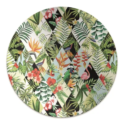 Produktbild von Rundmatte - Stuhlunterlage Bürostuhlunterlage - Rund Ø 100 cm - Bodenmatte - Fußmatte - Blumen und Vögel