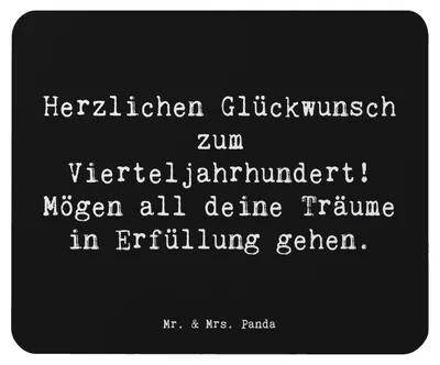Produktbild von Mr. & Mrs. Panda Mouse Pad Spruch 25. Geburtstag Freude - Schwarz - Geschenk, Happy Birthday, Jubiläum, Mauspad, Meilenstein, Mousepad, Alter, computermatte, Geschenke