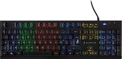Zdjęcie produktu dla Surefire KingPin X2, klawiatura multimedialna, RGB, metalowa US, do gry, przewodowa (USB), czarna, mechaniczna