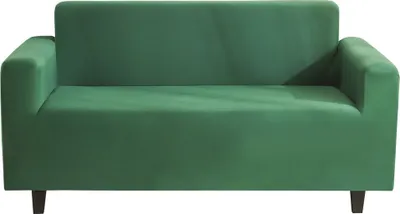 Obrázok produktu pre Zelená rozťahovacia stolička Pohovka Slipcover pre 2 sedadlá - Polyesterová tkanina Nekĺzavý mäkký poťah pohovky, umývateľná ochrana nábytku