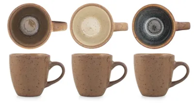 6 Espressotassen aus Porzellan, 100 ml, Cancun-Set