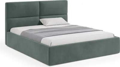 Produktbild von FEDVE Polsterbett Doppelbett Stove Bett Bettkasten Schlafzimmer Matratze 120x200 cm Grün (Matt Velvet 72)