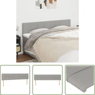 Produktbild von The Living Store Kopfteile 2 Stk. Hellgrau 80x5x78/88 cm Stoff