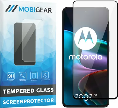 Produktbild von Mobigear Premium  Motorola Edge 30 Panzerglas Gehärtetes Glas Displayschutz - Hüllenfreundlich - Schwarz