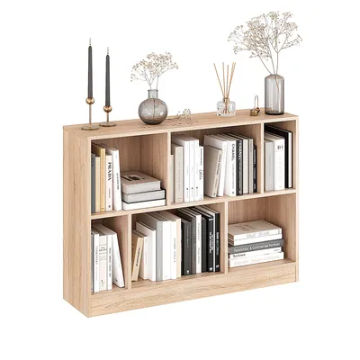 Produktbild von KOMTO Bücherregal Rectolibra Sonoma-Regal Wohnzimmer mit 6 Fächern, Bücherregal, Würfelregal für Schlafzimmer, Kinderzimmer, Standregal 110x80x30cm