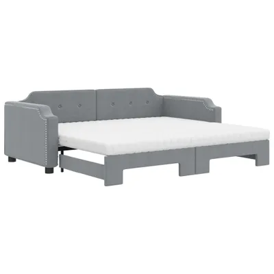 Obrázok produktu pre vidaXL Rozkladacia posteľ s matracom Svetlo šedá 100x200 cm Látka