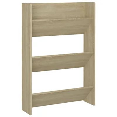 Image de vidaXL Armoire à chaussures murale chêne Sonoma 60x18x90 cm Bois composite