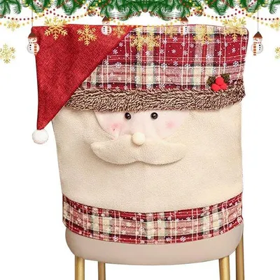 Produktbild von Stuhlhussen Weihnachten - Dekorative Hussen - Festliche Gestaltung - 7x27x7 cm - Weihnachtsmann