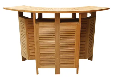 Produktbild von Bar Gartenbar aufklappbar Teakholz Holzbar aufklappbare Gartentheke 105x80x120cm
