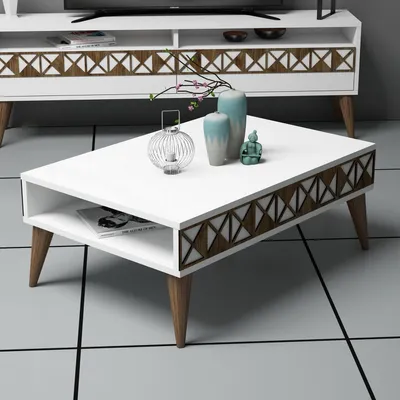Produktbild von Skye Decor, Line - White, Couchtisch, Weiß, 100 % MELAMINBESCHICHTETE SPANPLATTEN, 90 x 60 x 34,6 cm