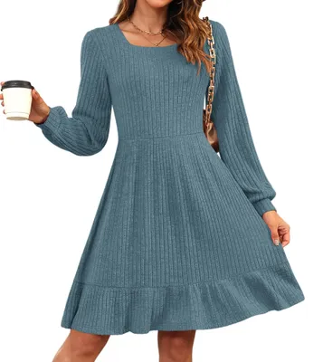 Produktbild von AUSELILY Damen Strickkleid Herbst Kleid Pulloverkleid Winterkleider
