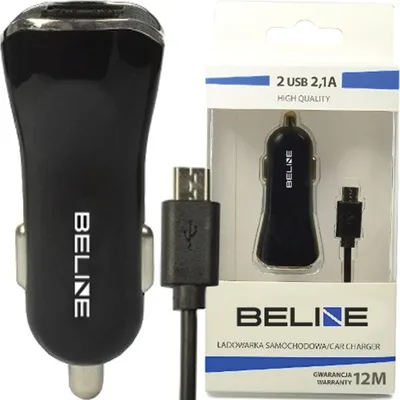 Zdjęcie produktu dla Beline Ład. Sam. 2Xusb + Microusb 2,1A Czarna/Black