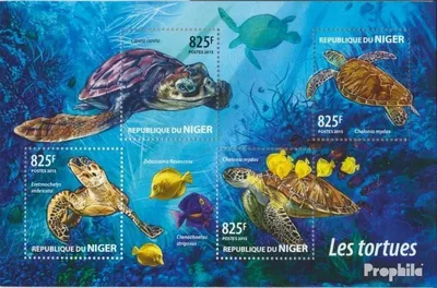 Produktbild von Briefmarken Niger 2015 Mi 3415-3418 Kleinbogen (kompl. Ausg.) postfrisch Schildkröten