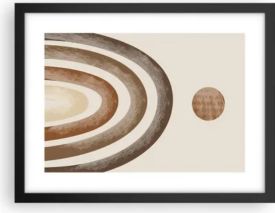 Produktbild von Gerahmtes Poster - Schwarzer Rahmen - Stück geometrisch Boho - 40x30 cm - Wand Bild - Wanddeko - Wandbilder - Kunstposter - Wandposter - Bilderrahmen - Bilder - Kunstdruck - P2BAA40x30-4841