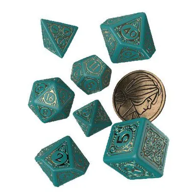 Produktbild von Q-workshop The Witcher Dice Set. Triss, Universal, Erwachsener & Kind, Unisex, Kunststoff, Gold, Türkis, Polen