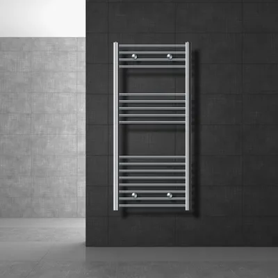 Obrázek produktu pro LuxeBath koupelnový radiátor Sahara, 600x1200 mm, chrom, zakřivený s bočním připojením, bez topného tělesa