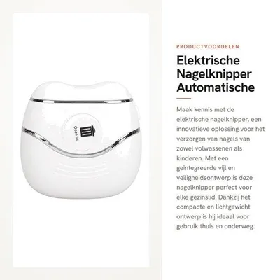 Image de Coupe-ongles électrique avec conception sécurisée - Automatique - Petite taille - Testé pour adultes