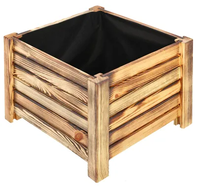 Obrázek produktu pro KOTARBAU® Květináč 38x38x30 cm, květinový truhlík s textilií, velký venkovní balkonový květináč, květináče, květinové truhlíky z borového dřeva, rustikální