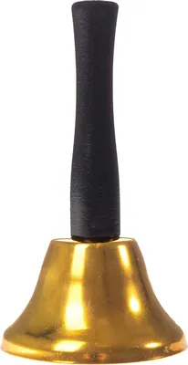 Produktbild von SPRINGOS Weihnachtsmann Glocke 12 cm - Gold mit schwarzem Griff - Tischglocke Handglocke zum Nikolaus Kostüm Handglocke Tischglocke