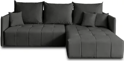 Image de Best Mobilier Petra - canapé d'angle réversible - convertible avec coffre - 4 places - en velours , Gris foncé