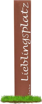 Produktbild von Gartenstele Edelrost "Lieblingsplatz" 120cm,Gartenstecker,Gartendeko,Schild
