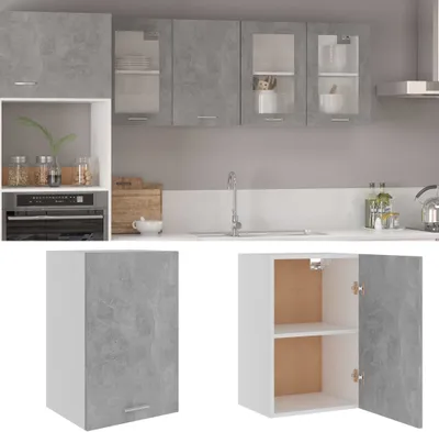 Produktbild von vidaXL Szafka ścienna betonowa szara 39,5x31x60 cm płyta wiórowa