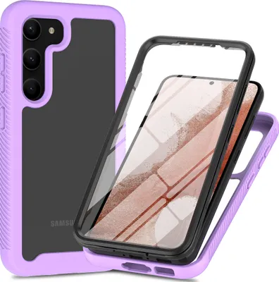 Produktbild von Galaxy S23 Hülle, TPU Bumper mit Eingebautem Displayschutz 360 Grad Komplettschutz Schutzhülle für Samsung Galaxy S23 Lila