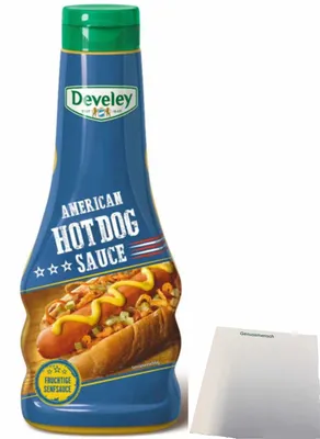 Produktbild von Develey american Hot-Dog Sauce (250ml Flasche) + usy Block