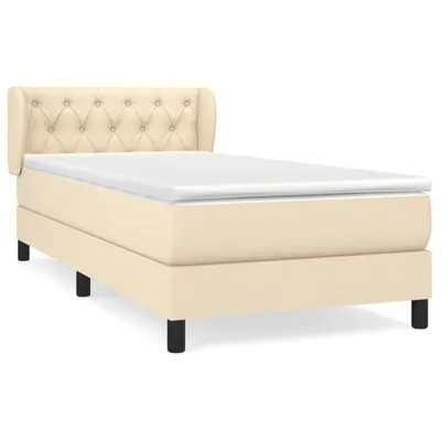 Produktbild von vidaXL Boxspringbett mit Matratze Creme 80x200 cm Stoff