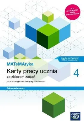Produktbild von WSiP MATeMAtyka 4. Karty pracy ucznia dla liceum i technikum. Zakres podstawowy, Edukacyjny, Polski, Broszurowa okładka, 192 stron(y)