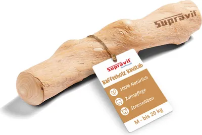 Produktbild von Supravit Natürlicher Kauknochen Kaffeeholz M | Mehr als EIN Holzstäbchen - spannendes Hunde Kauspielzeug & langanhaltende Beschäftigung