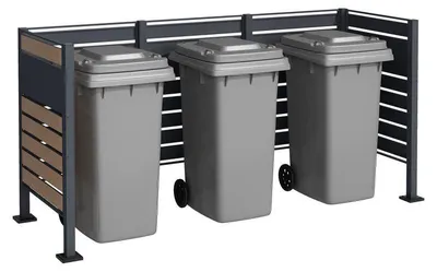 Produktbild von Mülltonnenverkleidung Mülltonnenbox 120 cm Garten Zaun 5 Sichtschutz Elemente