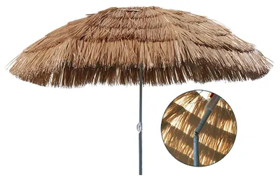 Produktbild von Strandsonnenschirm Sonnenschirm Gartenschirm - Ø 1,6 m - Polyester - Braun - Für Strand, Garten und Balkon