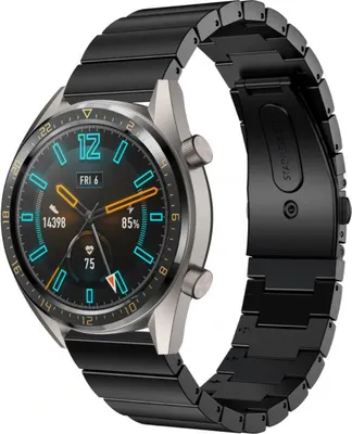 Produktbild von Strap-it Huawei Watch GT 2 Armband Metall (Schwarz)