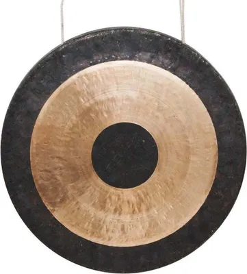 Produktbild von Gong Tamtam aus massivem Kupfer, Naturfarben, 30 cm Durchmesser, mit Schlägel