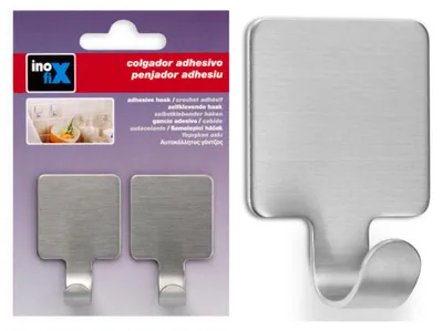Image de Crochets Adhésifs Inox Inofix Fixation Sans Perçage, Inox Durable - Inofix
