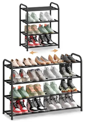 Produktbild von SONGMICS Schuhregal ausziehbar, 4 Ebenen, mit verstellbaren Ablagen