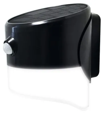 Solar-LED-Wandleuchte mit PIR-Sensor, 2 W, IP44, schwarz