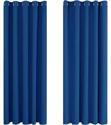 Image de Rideaux occultants bleu roi, 183x168 cm, lot de 2, protection contre le froid, rideau thermique
