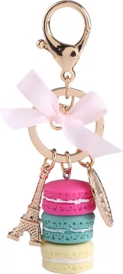 Produktbild von Buntes niedliches Macaroon Eiffelturm Schlüsselbeutel Schlüsselanhänger Auto Charme Dekoration (Rose Rot)