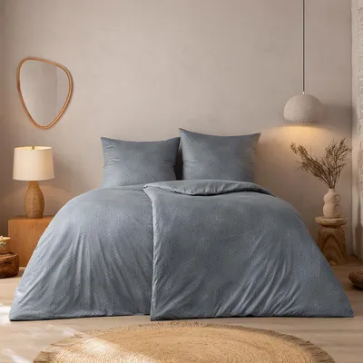 Produktbild von Estella Mako Interlock Jersey Bettwäsche Pippa graphit 155x220 cm + 80x80 cm